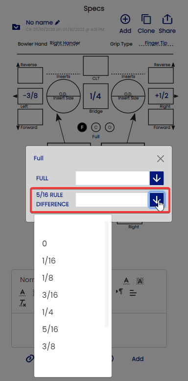 Dropdown 5/16 rule